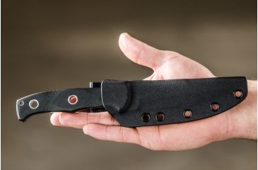 Image of Tops Knives Al Mar Mini Sere Operator, Fixed Blade Knif, 4 in, Tumble Blade Finish, 154cm RC 58-60 Cryo Treated Steel, Black G10 Handle AMAR-01