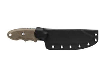 Image of Tops Knives Backpacker's Bowie Fixed Blade Knife,4.5in,1095 RC 56-58 Steel,Tumble Blade,Green Canvas Micarta Handle, BPB-01