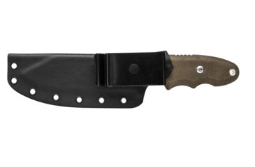 Image of Tops Knives Backpacker's Bowie Fixed Blade Knife,4.5in,1095 RC 56-58 Steel,Tumble Blade,Green Canvas Micarta Handle, BPB-01