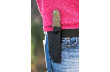 Image of Tops Knives Backpacker's Bowie Fixed Blade Knife,4.5in,1095 RC 56-58 Steel,Tumble Blade,Green Canvas Micarta Handle, BPB-01