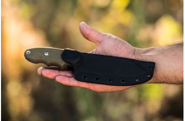 Image of Tops Knives Backpacker's Bowie Fixed Blade Knife,4.5in,1095 RC 56-58 Steel,Tumble Blade,Green Canvas Micarta Handle, BPB-01
