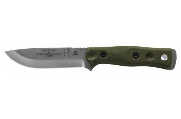 Image of Tops Knives Brothers Of Bushcraft 154cm Fixed Blade Knife, w/Canvas Micarta Handle, Green, 4.75in, BROS-154-GCM