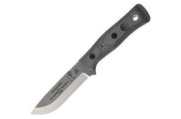 Image of Tops Knives Brothers Of Bushcraft 154cm Fixed Blade Knife, w/Linen Micarta Handle, Tumble Finish, Black, 4.75in, BROS-TBF-02