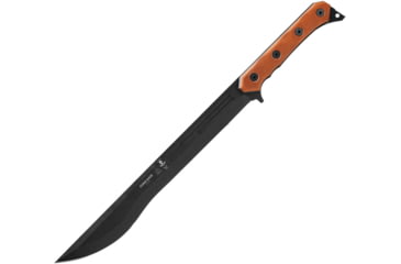 Image of TOPS Knives C.U.M.A. Kage Knife, 15.5 black traction coated 1095HC steel blade, Tan canvas micarta handle, KAGE-01