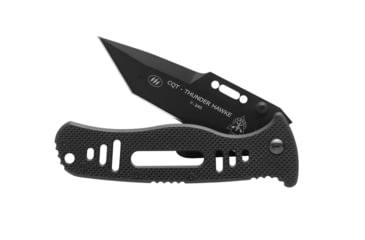 Image of TOPS Knives CQT Thunder Hawke Folding Knive, 3.857in, Tanto, Black Teflon Finish, Black G10 Handle, CQT-THK-01