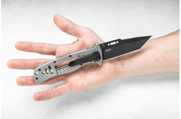 Image of TOPS Knives CQT Thunder Hawke Folding Knive, 3.857in, Tanto, Black Teflon Finish, Black G10 Handle, CQT-THK-01