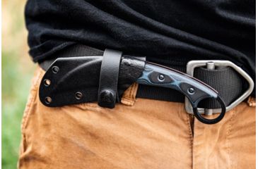 Image of TOPS Knives Devil's Claw 2 Fixed Blade Knife, 3.13in, 1095 Carbon Steel Blade, Blue/Black G10 Handle, DEVCL-02