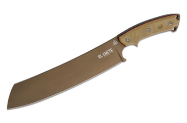 Image of Tops Knives El Chete Fixed Blade Knife, 12 in, Midnight Bronze Blade, 1095 RC 56-58 Steel, Black Canvas Micarta Handle, w/dangler, ELCH-04