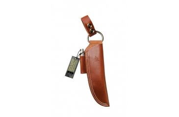 Image of Tops Knives Leather Dangler-Style Sheath, w/Firesteel and Survival Whistle, Brown, Right Hand, SHL-BUSH-BRN