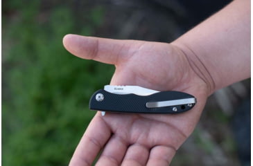 Image of TOPS Knives MSF Black Elmax Folding Knife, 4.38in Closed, 3.25in Satin Scandi Grind Elmax Steel Drop Point Blade, Black G10 Handle, MSFB-01