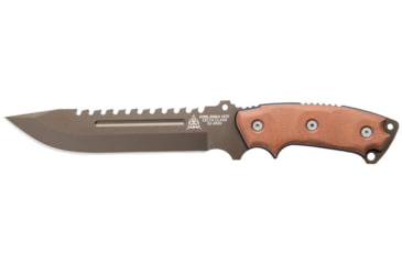 Image of Tops Knives Steel Eagle 107C Delta Class, Fixed Blade Knif, 7.63 in, Midnight Bronze Blade, 1095 RC 56-58 Steel, Tan/Black Canvas Micarta Handle, SE107C-2DC