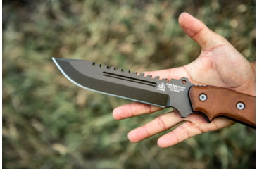 Image of Tops Knives Steel Eagle 107C Delta Class, Fixed Blade Knif, 7.63 in, Midnight Bronze Blade, 1095 RC 56-58 Steel, Tan/Black Canvas Micarta Handle, SE107C-2DC