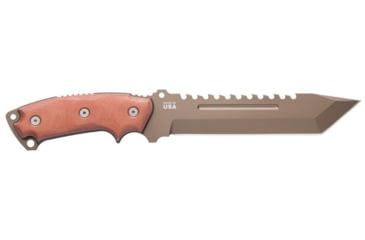 Image of Tops Knives Steel Eagle 107D Delta Class, Fixed Blade Knif, 7.63 in, Acid Rain Blade, 1095 RC 56-58 Steel, Tan/Black Canvas Micarta Handle, SE107D-2DC