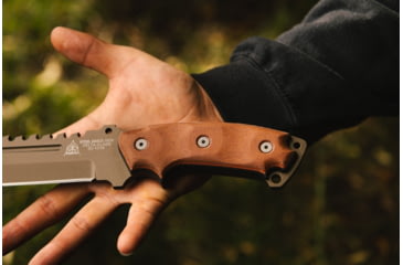 Image of Tops Knives Steel Eagle 107D Delta Class, Fixed Blade Knif, 7.63 in, Acid Rain Blade, 1095 RC 56-58 Steel, Tan/Black Canvas Micarta Handle, SE107D-2DC