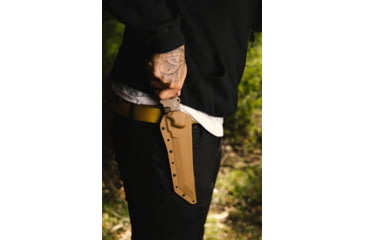 Image of Tops Knives Steel Eagle 107D Delta Class, Fixed Blade Knif, 7.63 in, Acid Rain Blade, 1095 RC 56-58 Steel, Tan/Black Canvas Micarta Handle, SE107D-2DC