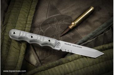 Image of Tops Knives Taliban Take Down, Micarta Handle, Gray Blade, Tanto TKTTD-01