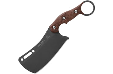 Image of TOPS Knives Tidal Force Cleaver Knife, 4.88 1095HC steel blade, Brown burlap micarta handle, TFOR01