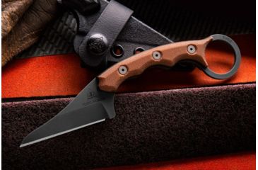 Image of TOPS Knives TOPS Poker Fixed Blade Knife, 2.5in, 1095 RC 56-58 Steel, Tan Canvas/Black Canvas Micarta Handle, TPKR-03