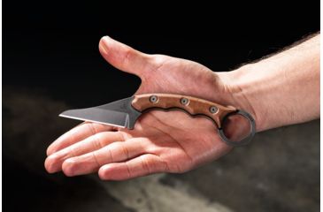 Image of TOPS Knives TOPS Poker Fixed Blade Knife, 2.5in, 1095 RC 56-58 Steel, Tan Canvas/Black Canvas Micarta Handle, TPKR-03