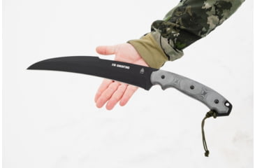 Image of TOPS Knives X16 Ginunting Fixed Blade Knife, 15.75in, 1095 Steel, Kukri, Black Linen Micarta Handle, X16G-02