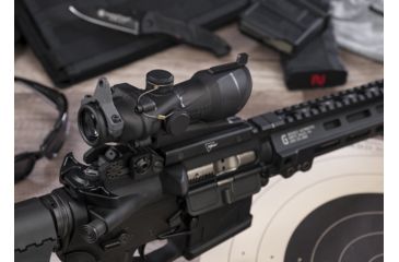 Image of Trijicon ACOG 4x32 Red Dot Scope w/ Center Illuminated Amber Crosshair, .308 Ballistic Reticle, TA51 Mount, Backup Iron Sights &amp; Dust Cover TA01NSN-308