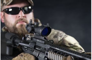 Image of Trijicon ACOG 4x32 Red Dot Scope w/ Center Illuminated Amber Crosshair, .308 Ballistic Reticle, TA51 Mount, Backup Iron Sights &amp; Dust Cover TA01NSN-308