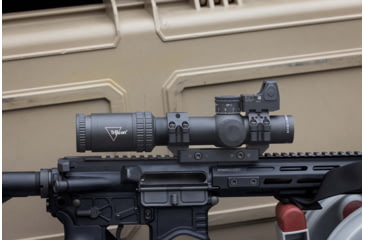 Image of Trijicon Credo 1-10x28mm First Focal Plane 34mm Tube Riflescope w/Red/Green MRAD Segmented Circle Enhanced, Matte Finish, Exposed Elevation Adjuster w/Return to Zero Feature, Black, 2900050