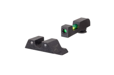 Image of Trijicon DI Night Sight Set, Dual-Illuminated, U-Notch, Tritium Green Front Color/ Rear Color, Standard Frame Glock Models, 601102