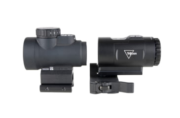 Image of Trijicon MRO SD Patrol 1x25mm Reflex Red Dot Sight, 2.0 MOA Adjustable Red Dot, with Full Co-Witness Quick Release Q-LOC Mount, 3x Magnifier with Quick Release Flip-to-Side Mount, Black, MRO-C-2200368