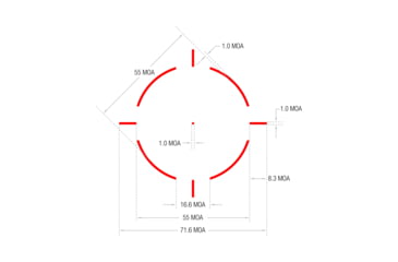 Image of Trijicon RMR HD 1x Reflex Red Dot Sights, 55 MOA Adjustable LED Reticle w/ 1.0 MOA Red Dot, Black, 1 MOA, 3200001