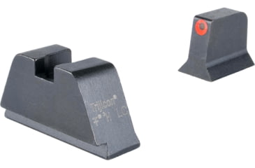 Image of Trijicon Suppressor/Optic Height Sight Set, Orange Front/Metal Rear &amp; Green Lamp, Glock 17, 17L, 19, 22 - 28, 31 - 35, 37 - 39, 45, Black, 601138