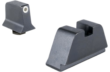 Image of Trijicon Suppressor/Optic Height Sight Set, White Front/Metal Rear &amp; Green Lamp, Glock 17, 17L, 19, 22 - 28, 31 - 35, 37 - 39, 45, Black, 601136