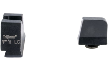 Image of Trijicon Suppressor/Optic Height Sight Set, White Front/Metal Rear &amp; Green Lamp, Glock 17, 17L, 19, 22 - 28, 31 - 35, 37 - 39, 45, Black, 601136