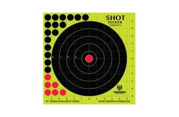 Image of Triumph Systems Shot Seeker 10 inch Adhesive Bullseye Target - 10 Pack, Multi, 12in X 12in 0900-10-002