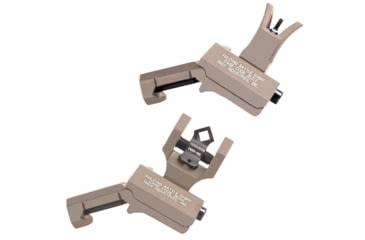 Image of Troy Tritium 45deg Flip Up Offset Sight Set, M4 Front &amp; Dioptic Rear, FDE, One Size, SSIG-45S-MDFT-TR