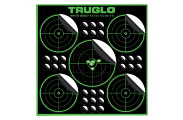 Image of TruGlo 5-Bullseye Target, 12x12, 25 Pack, Black, TG-TG11A25