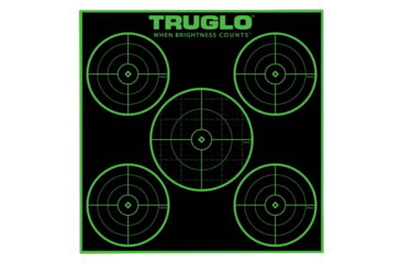 Image of TruGlo 5-Bullseye Target, 12x12, 25 Pack, Black, TG-TG11A25