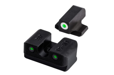 Image of TruGlo Brite Site Tritium Pro Beretta PX4 Storm Full Size Front/Rear Night Sight Set, Green Tritium 3-Dot Configuration Front, White Focus Lock Ring, Steel, Black, TG-TG231B1W