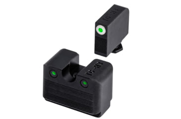 Image of TruGlo Brite Site Tritium Pro Green Night Sight Set for Glock High MOS, 3-Dot Configuration Front, White Focus Lock Ring, Steel, Black, TG-TG231G2MW