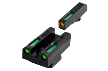 Image of TruGlo TFX PRO Tritium/Fiber Optic Sight Set, Green w/Orange Outline Front, Green Rear, Walther PPS M2, Black, TG-TG13WA4PC