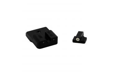 Image of TruGlo Brite Site Tritium Pro Front/Rear Green Night Sight Set for HK VP9/VP40/P30/HK45, 3-Dot Configuration Front, White Focus Lock Ring, Steel, Black, TG-TG231H1W