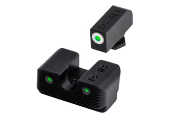 Image of TruGlo Tritium Pro Green Sight Set for Glock Low, White Focus Ring, Steel, Black, TG-TG231G1W
