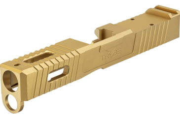 Image of TRYBE Defense Glock 19 Pistol Slide - Version 1, Gen 4, Viper Cut, Gold, SLDG19G4VPR-GLD
