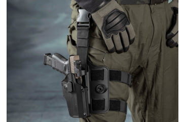 Image of TRYBE Tactical Universal Holster w/ Drop Leg Platform, Black, TRT-UH-DLP-BL