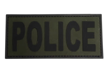 Image of TUFF Products Police PVC Patch 7x3 Velcro Sewn, Ranger Green w/Black Letters, 7inx3in, P-Police -7x3 RGBK