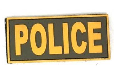 Image of TUFF Products PolicePVC Patch - Velcro Sewn, Ranger Green w/Gold Letters, 4.5x2 P-Police-4.5x2 GNGD