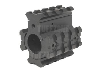 Image of Tuff Zone Gas Block w/ Detachable Weaver Rails, Hard Andonized, Black, TZ-MGB4