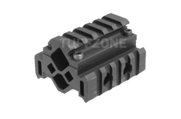 Image of Tuff Zone Tri-Rail Barrel Mount w/ Laser Clamp, 5 Slots on Each Rail, Fits Up to 23mm, TZ-M3B5