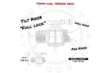 Image of Two Vets Tripods Inc 44MM Dual Tension Arca, Black, 3in, 44MMARCA