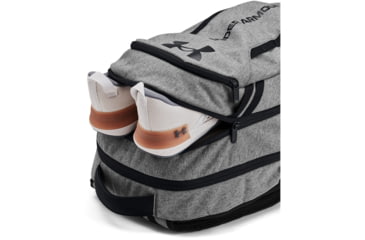 Image of Under Armour Hustle 6.0 Storm Backpack, Castlerock Full Heather/black/black - 1384672026OSFM